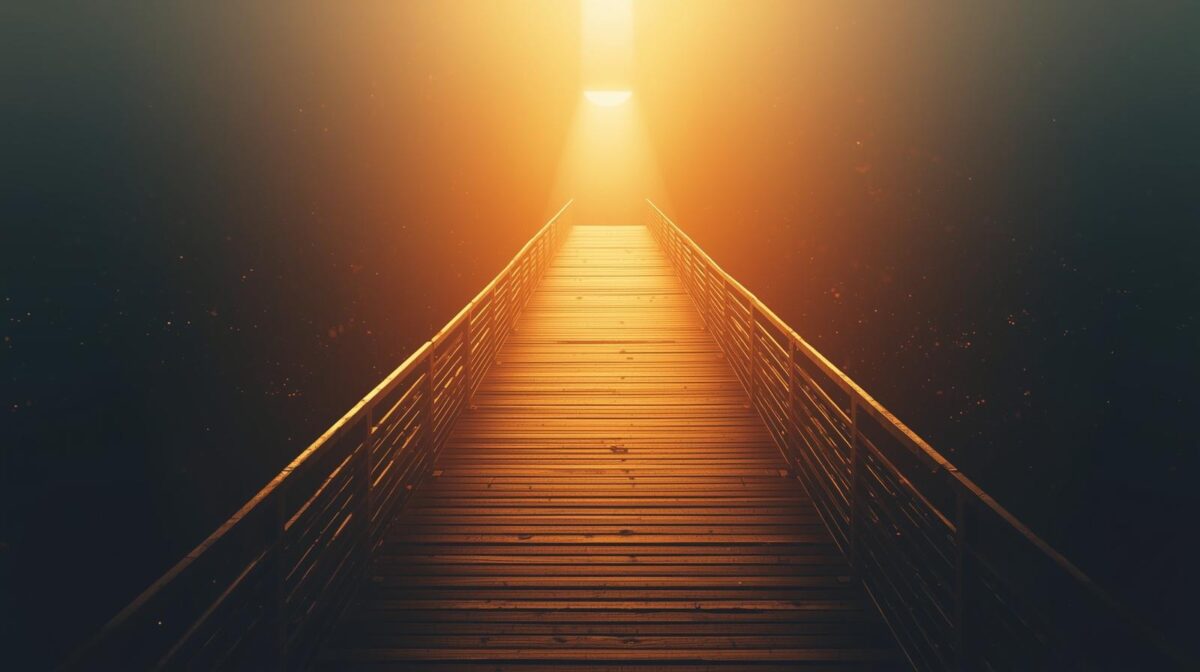 An illustration of a person building a bridge over a chasm with a tool, symbolizing how a Side Hustle Profit Estimator helps reach the break-even point and profitability.