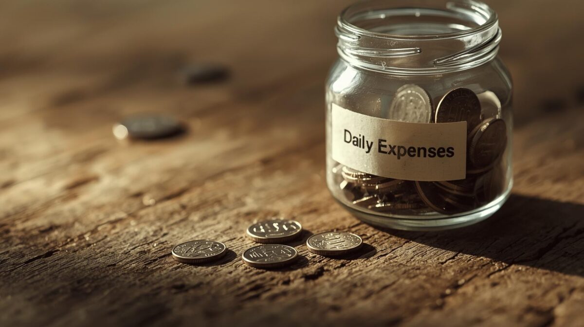 Realistic photo of a leaking jar symbolizing how hidden money leaks drain small amounts of money over time.